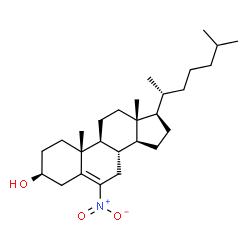 ChemSpider 2D Image | (3beta)-6-Nitrocholest-5-en-3-ol | C27H45NO3