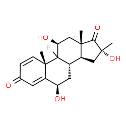 ChemSpider 2D Image | (6beta,9xi,11beta,16alpha)-9-Fluoro-6,11,16-trihydroxy-16-methylandrosta-1,4-diene-3,17-dione | C20H25FO5