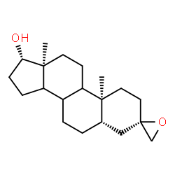 ChemSpider 2D Image | (3S,5S,10S,13S,17S)-10,13-Dimethylhexadecahydrospiro[cyclopenta[a]phenanthrene-3,2'-oxiran]-17-ol | C20H32O2