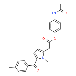 ChemSpider 2D Image | 4-Acetamidophenyl [1-methyl-5-(4-methylbenzoyl)-1H-pyrrol-2-yl]acetate | C23H22N2O4