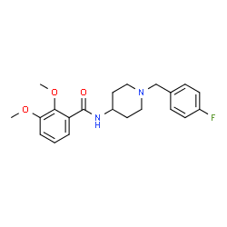 ChemSpider 2D Image | N-[1-(4-Fluorobenzyl)-4-piperidinyl]-2,3-dimethoxybenzamide | C21H25FN2O3