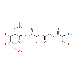 ChemSpider 2D Image | (2S)-3-[(2-Acetamido-2-deoxy-alpha-D-galactopyranosyl)oxy]-2-aminopropanoyl L-serylglycinate | C16H28N4O11