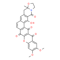 ChemSpider 2D Image | 16-Hydroxy-11,12-dimethoxy-3a-methyl-1,2,3a,4-tetrahydrochromeno[2',3':6,7]naphtho[2,1-g][1,3]oxazolo[3,2-b]isoquinoline-8,14,15,17-tetrone | C29H21NO9