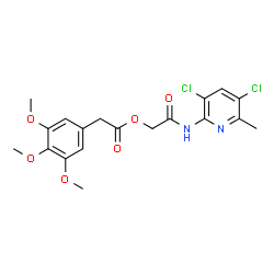 ChemSpider 2D Image | [2-[(3,5-dichloro-6-methyl-2-pyridyl)amino]-2-oxo-ethyl] 2-(3,4,5-trimethoxyphenyl)acetate | C19H20Cl2N2O6