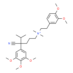 ChemSpider 2D Image | 4-Cyano-N-[2-(3,4-dimethoxyphenyl)ethyl]-N,N,5-trimethyl-4-(3,4,5-trimethoxyphenyl)-1-hexanaminium | C29H43N2O5