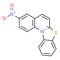 ChemSpider 2D Image | Benzothiazolo(3,2-a)quinolinium, 3-nitro- | C15H9N2O2S