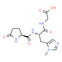 ChemSpider 2D Image | 5-Oxo-L-prolyl-3-methyl-L-histidylglycine | C14H19N5O5