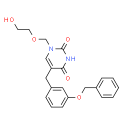 ChemSpider 2D Image | 1-((2-HYDROXYETHOXY)METHYL)-5-(3-(BENZYLOXY)BENZYL)PYRIMIDINE-2,4(1H,3H)-DIONE | C21H22N2O5