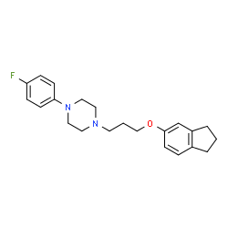 ChemSpider 2D Image | 1-[3-(2,3-Dihydro-1H-inden-5-yloxy)propyl]-4-(4-fluorophenyl)piperazine | C22H27FN2O