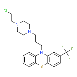 ChemSpider 2D Image | 10-[3-[4-(2-chloroethyl)-1-piperazinyl]propyl]-2-(trifluoromethyl)phenothiazine | C22H25ClF3N3S