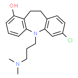 ChemSpider 2D Image | 7-Chloro-5-[3-(dimethylamino)propyl]-10,11-dihydro-5H-dibenzo[b,f]azepin-1-ol | C19H23ClN2O