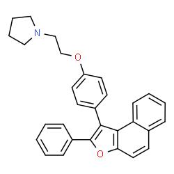 ChemSpider 2D Image | 1-{2-[4-(2-Phenylnaphtho[2,1-b]furan-1-yl)phenoxy]ethyl}pyrrolidine | C30H27NO2