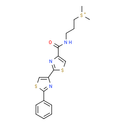 ChemSpider 2D Image | Dimethyl(3-{[(2'-phenyl-2,4'-bi-1,3-thiazol-4-yl)carbonyl]amino}propyl)sulfonium | C18H20N3OS3