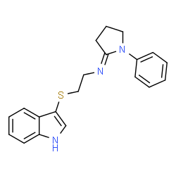 ChemSpider 2D Image | (2E)-N-[2-(1H-Indol-3-ylsulfanyl)ethyl]-1-phenyl-2-pyrrolidinimine | C20H21N3S