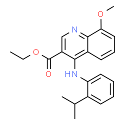 ChemSpider 2D Image | Ethyl 4-[(2-isopropylphenyl)amino]-8-methoxy-3-quinolinecarboxylate | C22H24N2O3