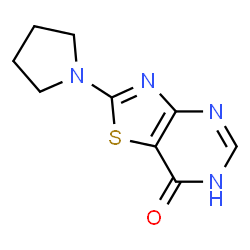 ChemSpider 2D Image | 2-pyrrolidin-1-yl[1,3]thiazolo[4,5-d]pyrimidin-7(6H)-one | C9H10N4OS