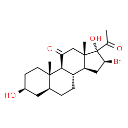 ChemSpider 2D Image | (3beta,5alpha,16beta)-16-Bromo-3,17-dihydroxypregnane-11,20-dione | C21H31BrO4