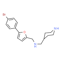 ChemSpider 2D Image | 1-[5-(4-Bromophenyl)-2-furyl]-N-(4-piperidinylmethyl)methanamine | C17H21BrN2O