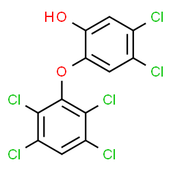 ChemSpider 2D Image | 4,5-Dichloro-2-(2,3,5,6-tetrachlorophenoxy)phenol | C12H4Cl6O2