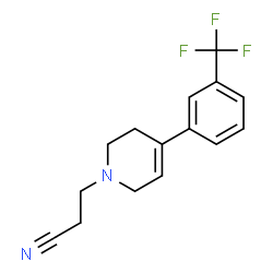 ChemSpider 2D Image | 1(2H)-Pyridinepropanenitrile, 3,6-dihydro-4-(3-(trifluoromethyl)phenyl)- | C15H15F3N2