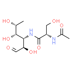 ChemSpider 2D Image | 3-[(N-Acetyl-L-seryl)amino]-3,6-dideoxy-D-glucose | C11H20N2O7