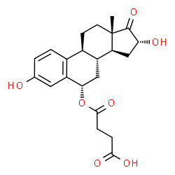 ChemSpider 2D Image | 4-{[(6alpha,16alpha)-3,16-Dihydroxy-17-oxoestra-1,3,5(10)-trien-6-yl]oxy}-4-oxobutanoic acid | C22H26O7