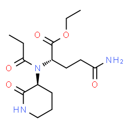 ChemSpider 2D Image | Ethyl N~2~-[(3S)-2-oxo-3-piperidinyl]-N~2~-propionyl-L-glutaminate | C15H25N3O5