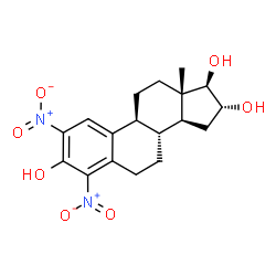 ChemSpider 2D Image | (16alpha,17beta)-2,4-Dinitroestra-1(10),2,4-triene-3,16,17-triol | C18H22N2O7
