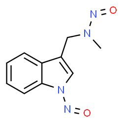 ChemSpider 2D Image | N-Methyl-N-nitroso-1-(1-nitroso-1H-indol-3-yl)methanamine | C10H10N4O2