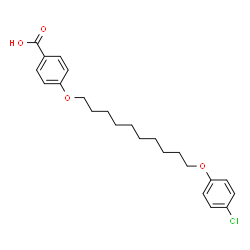 ChemSpider 2D Image | 4-{[10-(4-Chlorophenoxy)decyl]oxy}benzoic acid | C23H29ClO4
