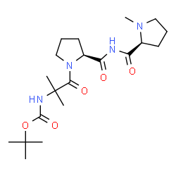 ChemSpider 2D Image | 2-Methyl-N-{[(2-methyl-2-propanyl)oxy]carbonyl}alanyl-N-{[(2S)-1-methyl-2-pyrrolidinyl]carbonyl}-L-prolinamide | C20H34N4O5