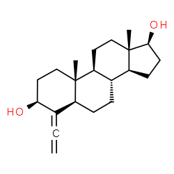 ChemSpider 2D Image | 4-Ethenylidene-5alpha-androstane-3beta,17beta-diol | C21H32O2