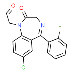 ChemSpider 2D Image | [7-Chloro-5-(2-fluorophenyl)-2-oxo-2,3-dihydro-1H-1,4-benzodiazepin-1-yl]acetaldehyde | C17H12ClFN2O2