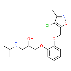 ChemSpider 2D Image | 1-{2-[(4-Chloro-3-methyl-1,2-oxazol-5-yl)methoxy]phenoxy}-3-(isopropylamino)-2-propanol | C17H23ClN2O4
