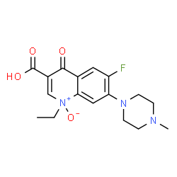 ChemSpider 2D Image | 1-Ethyl-6-fluoro-7-(4-methyl-1-piperazinyl)-4-oxo-1,4-dihydro-3-quinolinecarboxylic acid 1-oxide | C17H20FN3O4