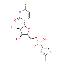 ChemSpider 2D Image | 5'-O-[Hydroxy(2-methylimidazol-1-id-4-yl)phosphoryl]uridine | C13H16N4O8P