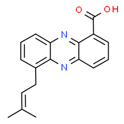 ChemSpider 2D Image | 6-(3-Methyl-2-buten-1-yl)-1-phenazinecarboxylic acid | C18H16N2O2