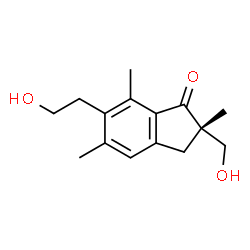 ChemSpider 2D Image | (2S)-6-(2-Hydroxyethyl)-2-(hydroxymethyl)-2,5,7-trimethyl-1-indanone | C15H20O3