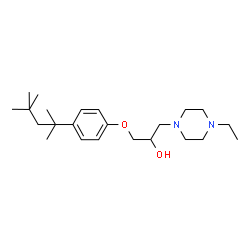 ChemSpider 2D Image | 1-(4-Ethyl-1-piperazinyl)-3-[4-(2,4,4-trimethyl-2-pentanyl)phenoxy]-2-propanol | C23H40N2O2