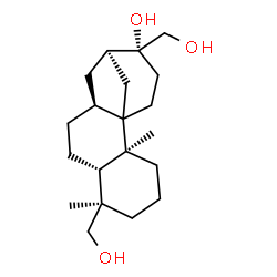 ChemSpider 2D Image | (2S,6R,7R,10S,12R,13R)-6,13-Bis(hydroxymethyl)-2,6-dimethyltetracyclo[10.3.1.0~1,10~.0~2,7~]hexadecan-13-ol | C20H34O3