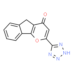 ChemSpider 2D Image | 2-(2H-Tetrazol-5-yl)indeno[1,2-b]pyran-4(5H)-one | C13H8N4O2