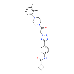 ChemSpider 2D Image | N-[4-(2-{2-[4-(2,3-Dimethylphenyl)-1-piperazinyl]-2-oxoethyl}-2H-tetrazol-5-yl)phenyl]cyclobutanecarboxamide | C26H31N7O2