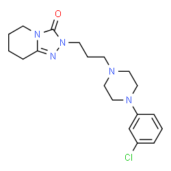 ChemSpider 2D Image | 2-{3-[4-(3-Chlorophenyl)-1-piperazinyl]propyl}-5,6,7,8-tetrahydro[1,2,4]triazolo[4,3-a]pyridin-3(2H)-one | C19H26ClN5O