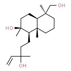ChemSpider 2D Image | (1R,2S,4aR,5S,8aS)-5-(Hydroxymethyl)-1-(3-hydroxy-3-methyl-4-penten-1-yl)-2,5,8a-trimethyldecahydro-2-naphthalenol | C20H36O3