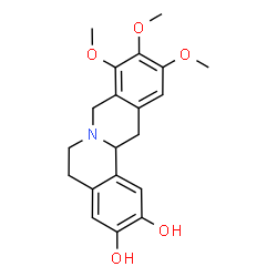 ChemSpider 2D Image | 6H-Dibenzo(a,g)quinolizine-2,3-diol, 5,8,13,13a-tetrahydro-9,10,11-trimethoxy- | C20H23NO5