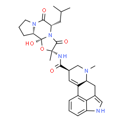 ChemSpider 2D Image | (5alpha,5'alpha)-12'-Hydroxy-5'-isobutyl-2'-methyl-3',6',18-trioxoergotaman | C30H37N5O5