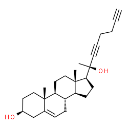 ChemSpider 2D Image | Pregn-5-ene-3,20-diol, 20-(1,5-hexadiynyl)-, (3beta,20R)- | C27H38O2