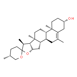 ChemSpider 2D Image | (3beta,22xi,25R)-6-Methylspirost-5-en-3-ol | C28H44O3