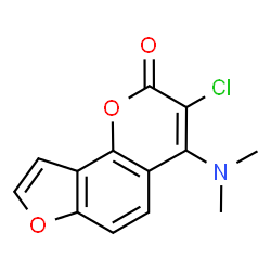 ChemSpider 2D Image | 3-Chloro-4-(dimethylamino)-2H-furo[2,3-h]chromen-2-one | C13H10ClNO3