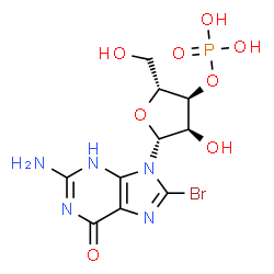 ChemSpider 2D Image | 8-Bromoguanosine 3'-(dihydrogen phosphate) | C10H13BrN5O8P